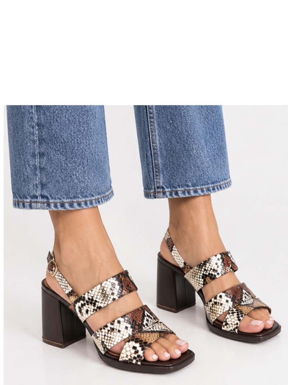 Tory Burch Slingback snakeskin embossed leather sandal